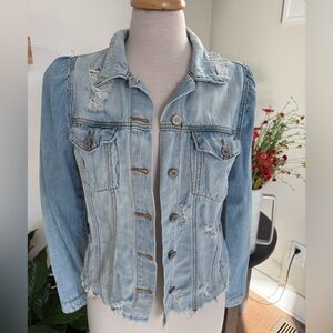 KanCan Light Blue Distressed Jean Jacket